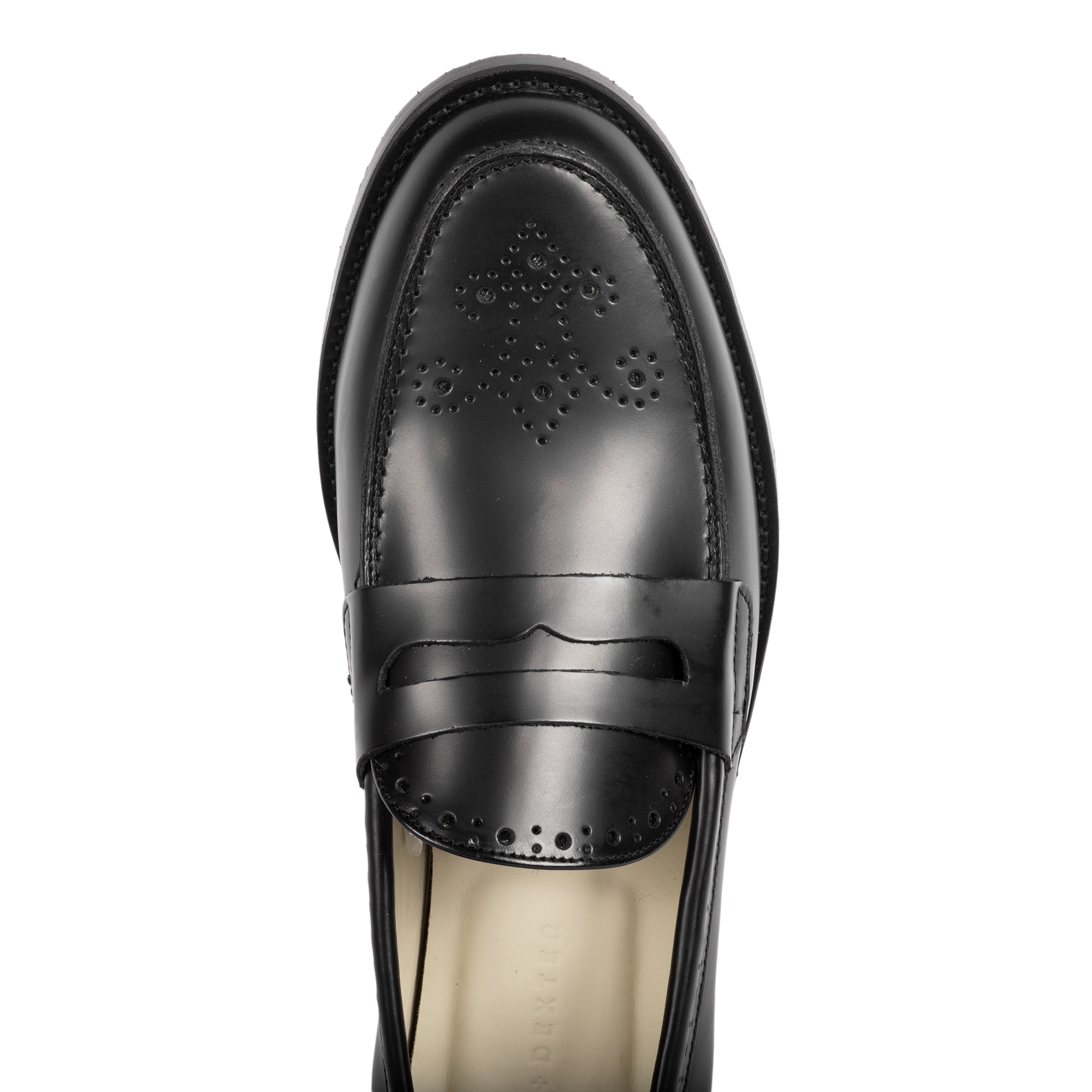 Duke + Dexter Wilde Black Medallion Perforation Penny Loafer WBMEDP