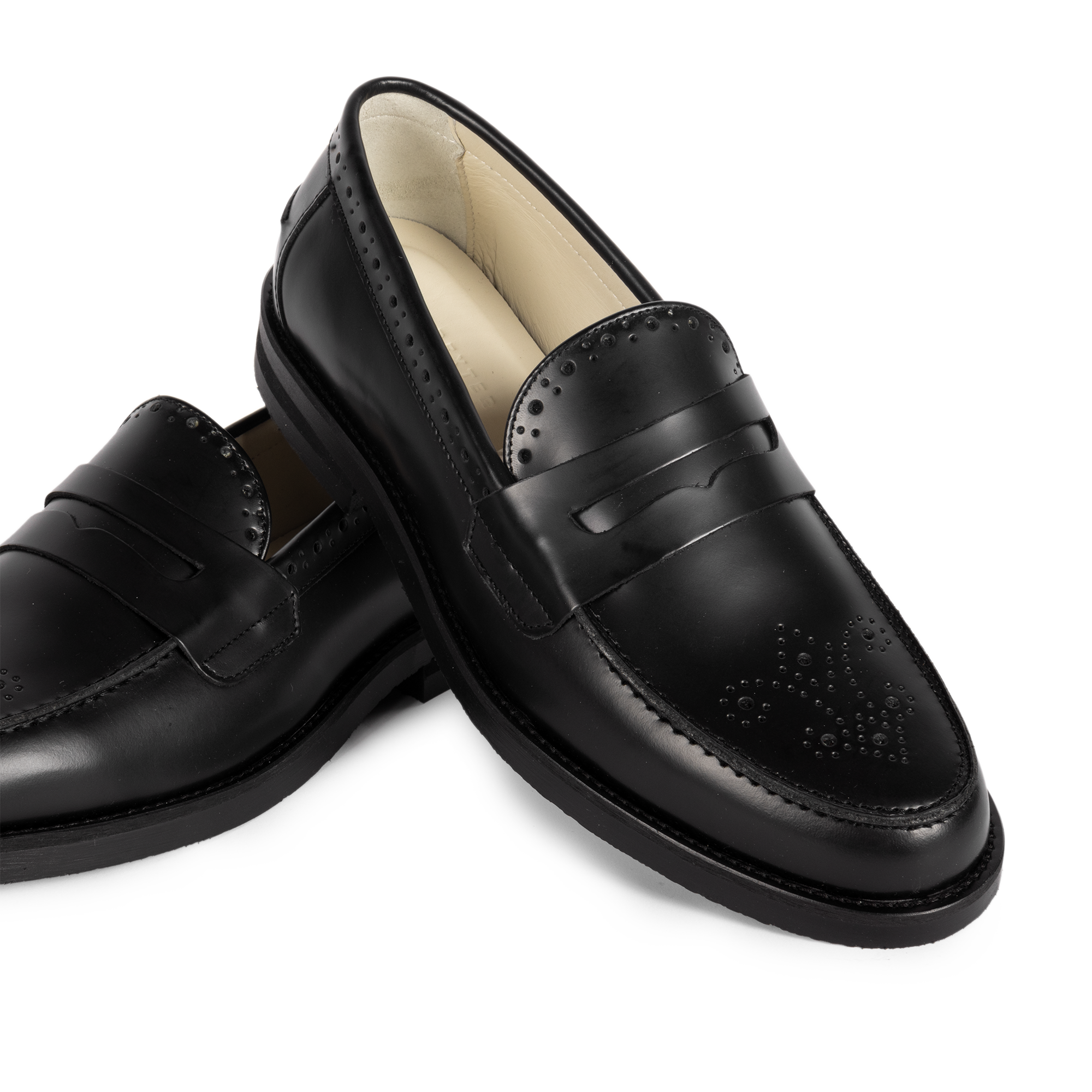 Duke + Dexter Wilde Black Medallion Perforation Penny Loafer WBMEDP