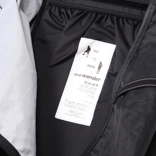 and wander Printed Rain Jacket Black