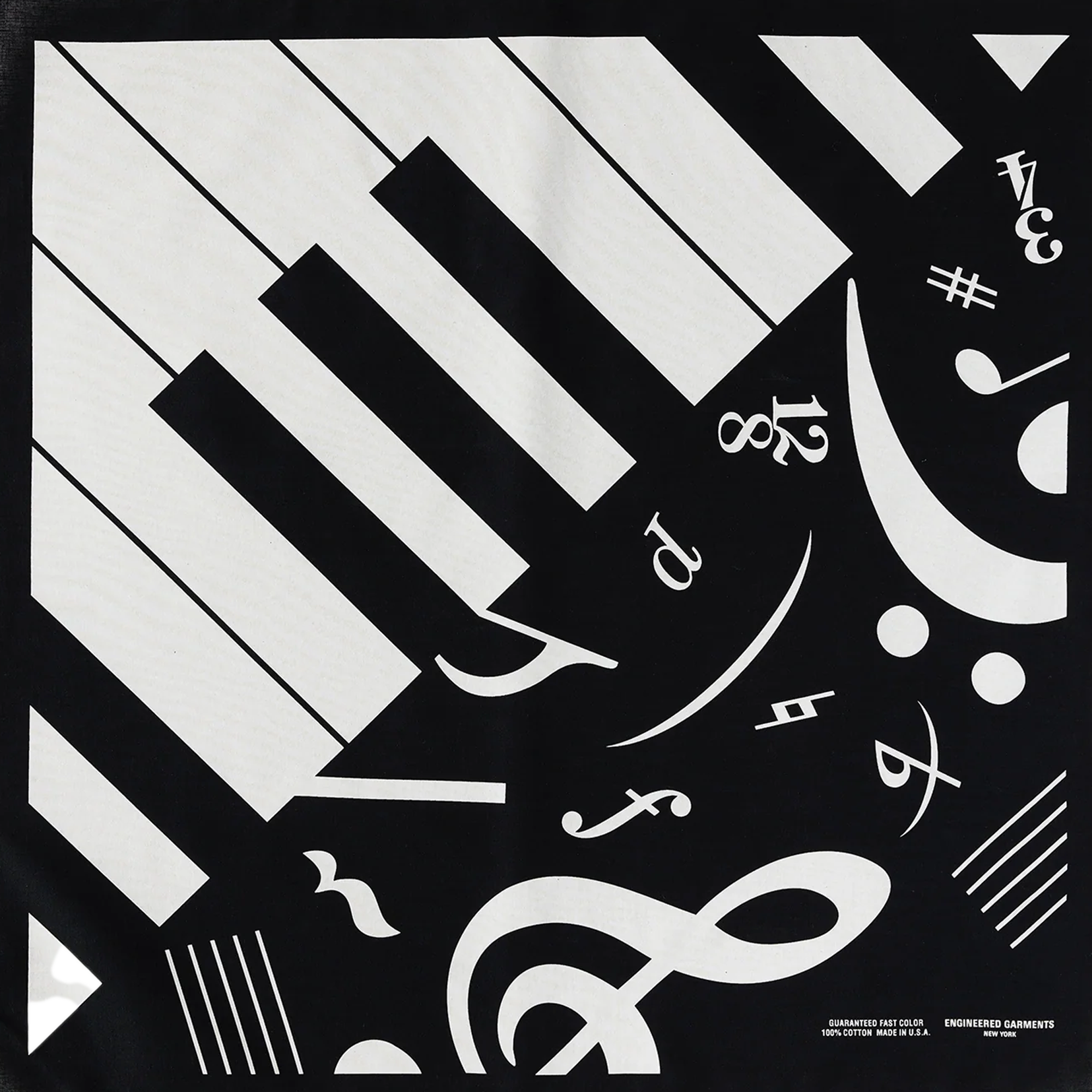 Engineered Garments Printed Bandana Black Piano