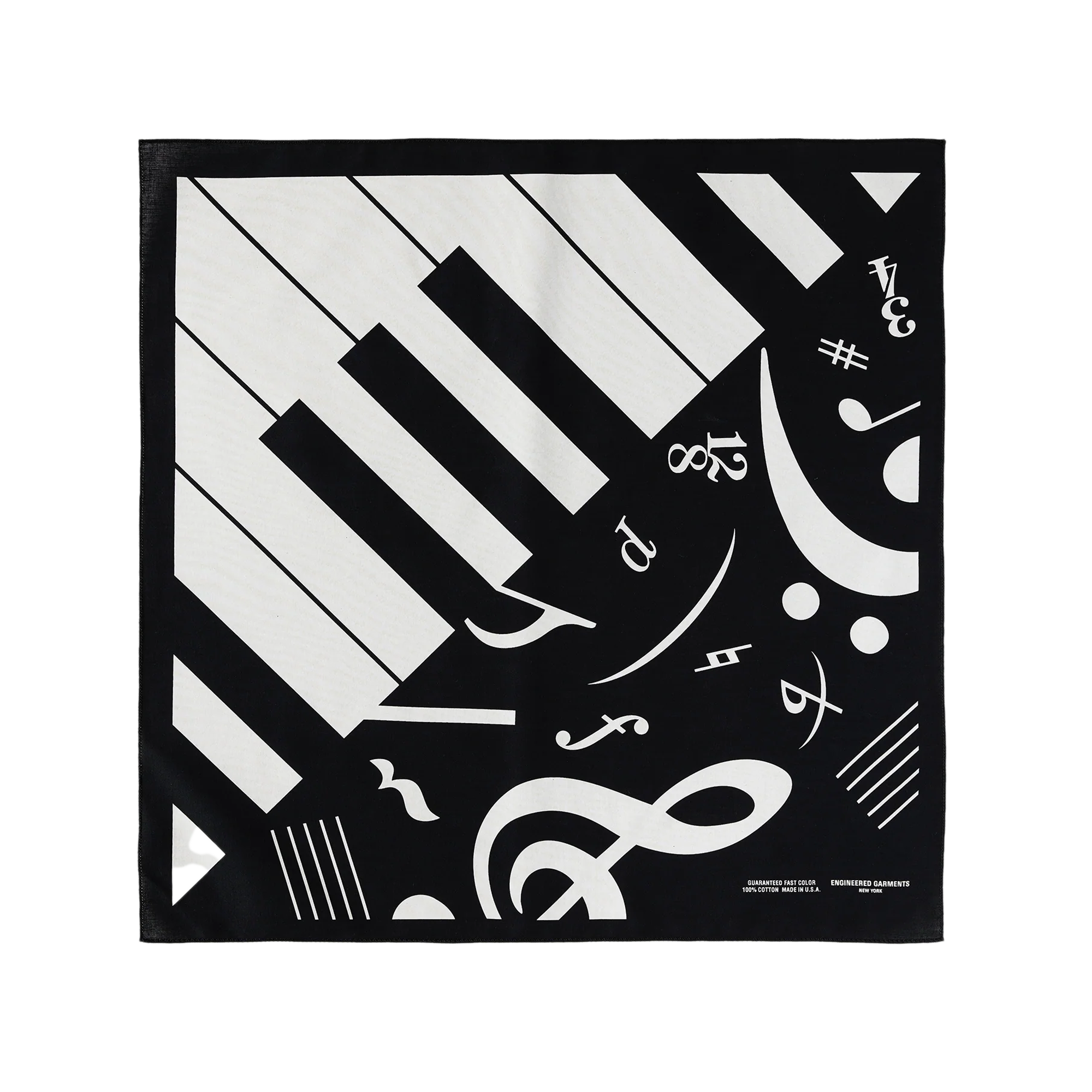 Engineered Garments Printed Bandana Black Piano
