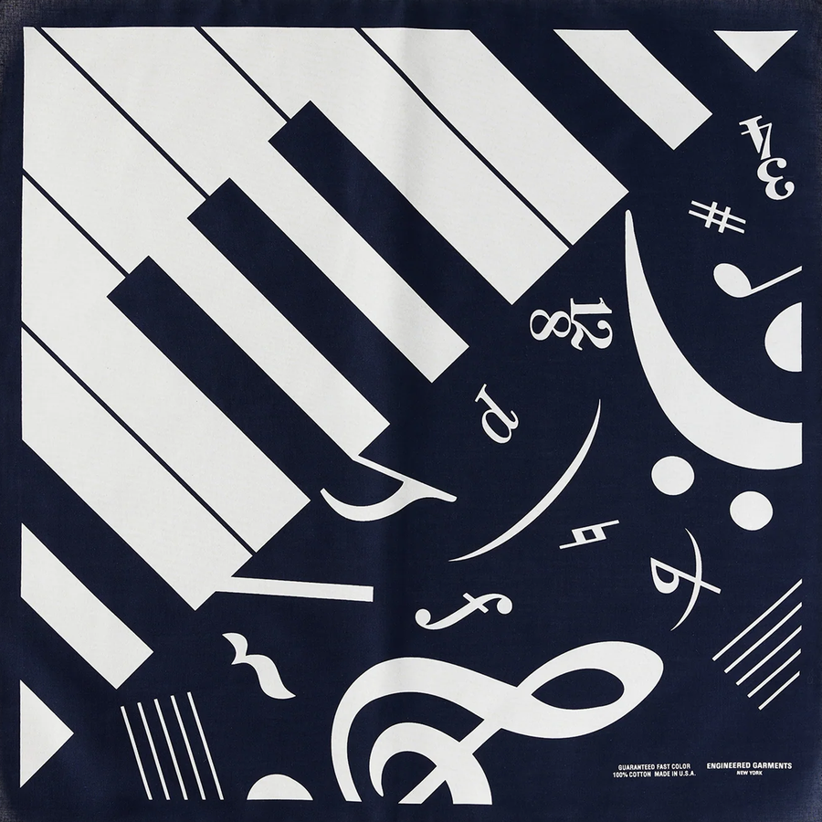 Engineered Garments Printed Bandana Navy Piano