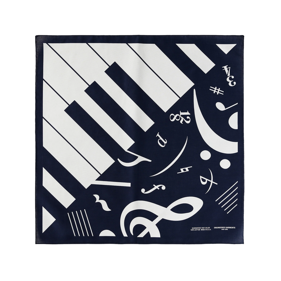 Engineered Garments Printed Bandana Navy Piano