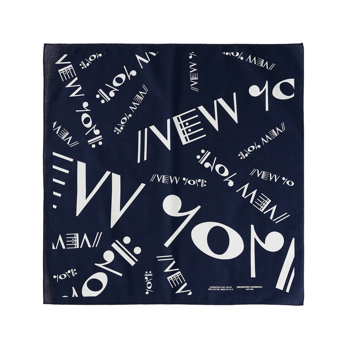 Engineered Garments Printed Bandana Navy NY
