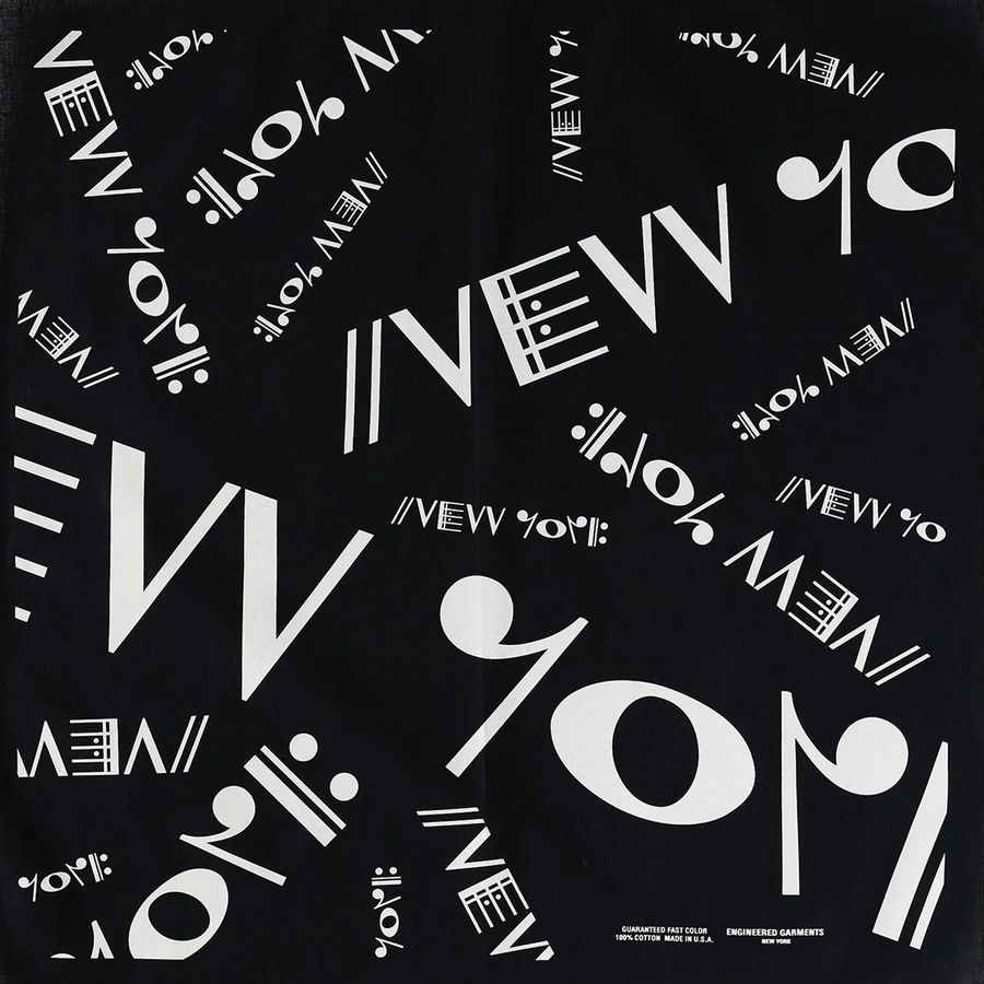 Engineered Garments Printed Bandana Black NY