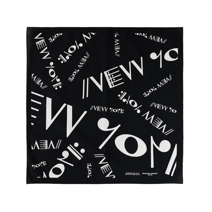 Engineered Garments Printed Bandana Black NY