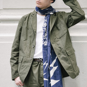 Engineered Garments Loiter Jacket B Olive Cotton Brushed Hb