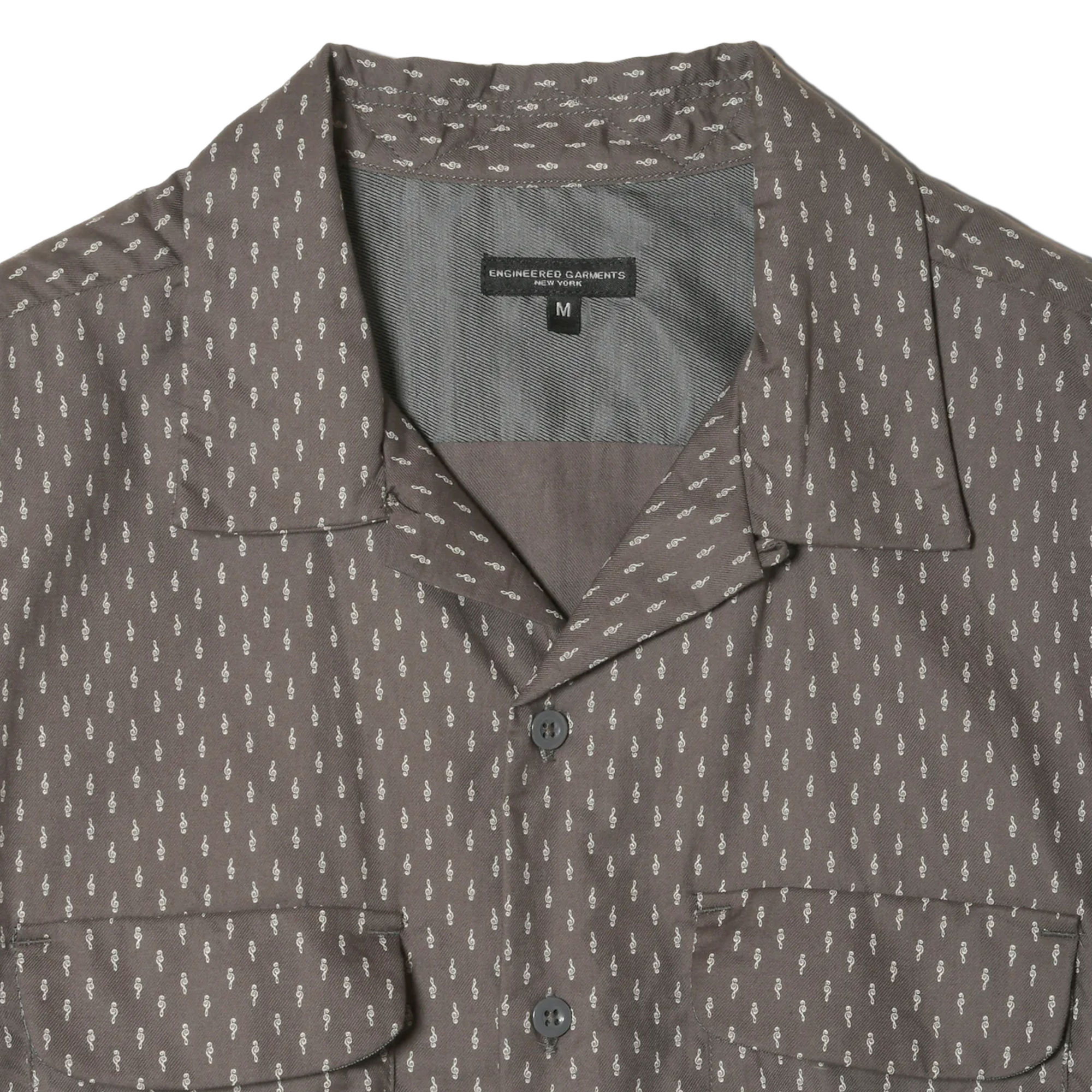 Engineered Garments Classic Shirt Charcoal Music Note