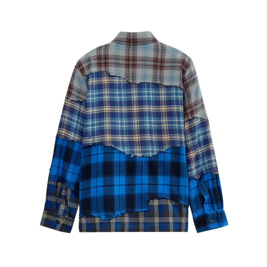 Kidsuper Face Patchworked Flannel Blue