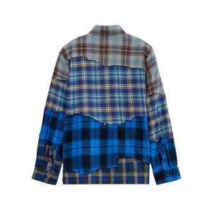 Kidsuper Face Patchworked Flannel Blue