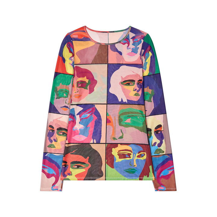 Kidsuper Faces Printed Mesh Shirt Multi