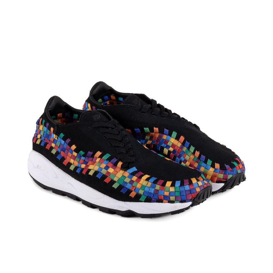 Nike Women's Air Footscape Woven "Rainbow" Black/Black/White FB1959-002