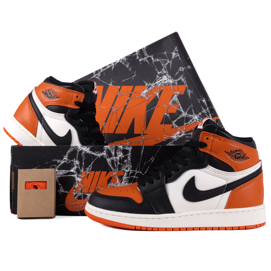 Nike Air Jordan 1 Retro High OG "Shattered Backboard" (GS) Black/Black/Sail/Starfish FD1437-008