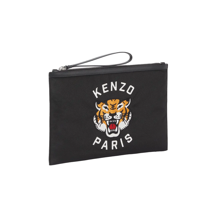 Kenzo Varsity Purse in Embroidered Nylon Black