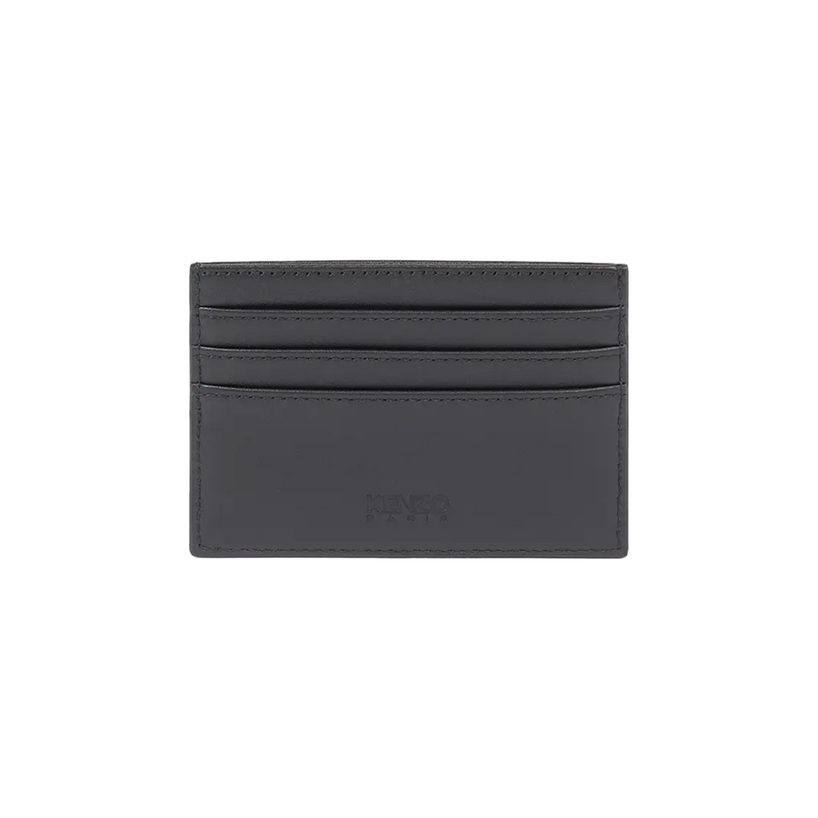 Kenzo Emboss Leather Card Holder Black