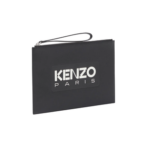 Kenzo Emboss Leather Pouch Large Black