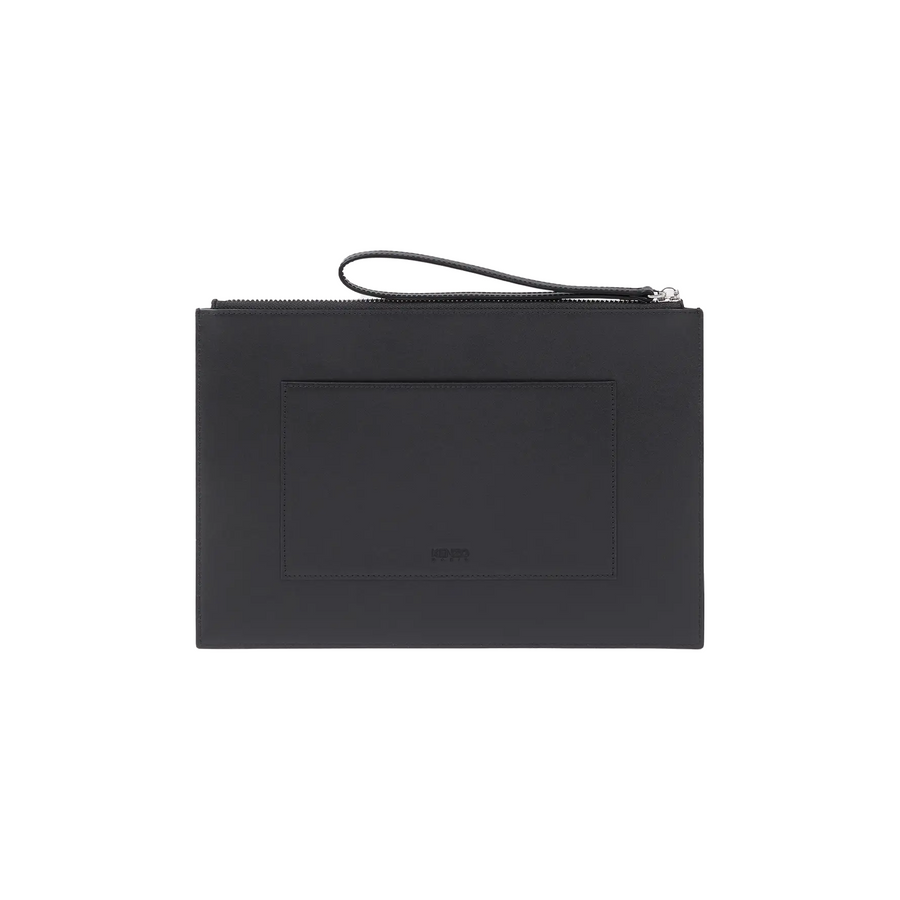 Kenzo Emboss Leather Pouch Large Black