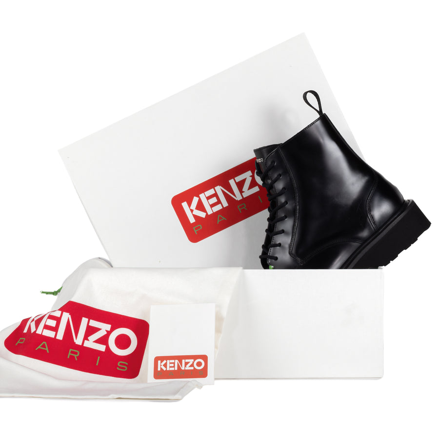 Kenzo Ukio Lace Up Boots Black