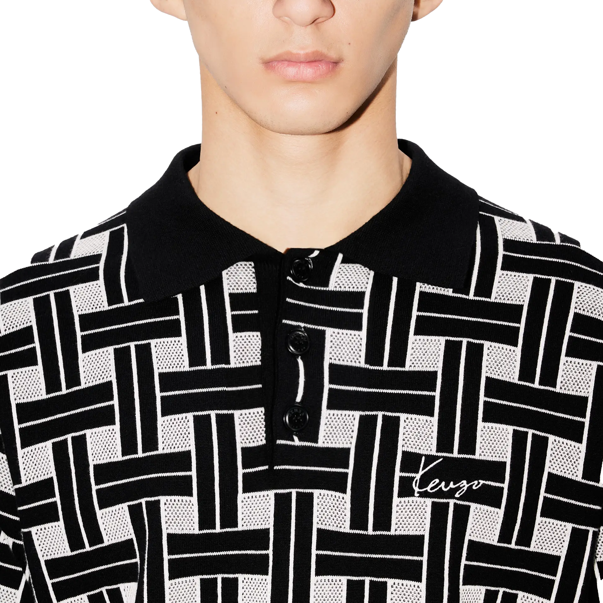 Kenzo Weave Polo Black
