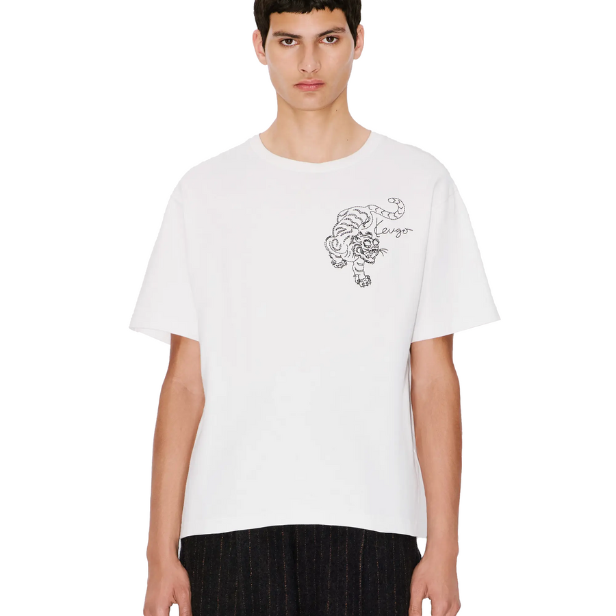 Kenzo Gots Star Tiger Emb Oversize T Off White