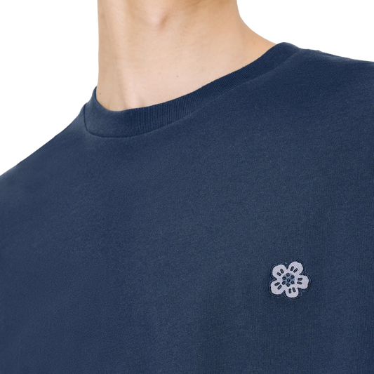 Kenzo Gots Boke Flower Embroidered Classic T-Shirt Navy Blue FE65TS4744SG76