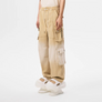 Feng Chen Wang Gradient Washed Denim Cargo Pants Beige