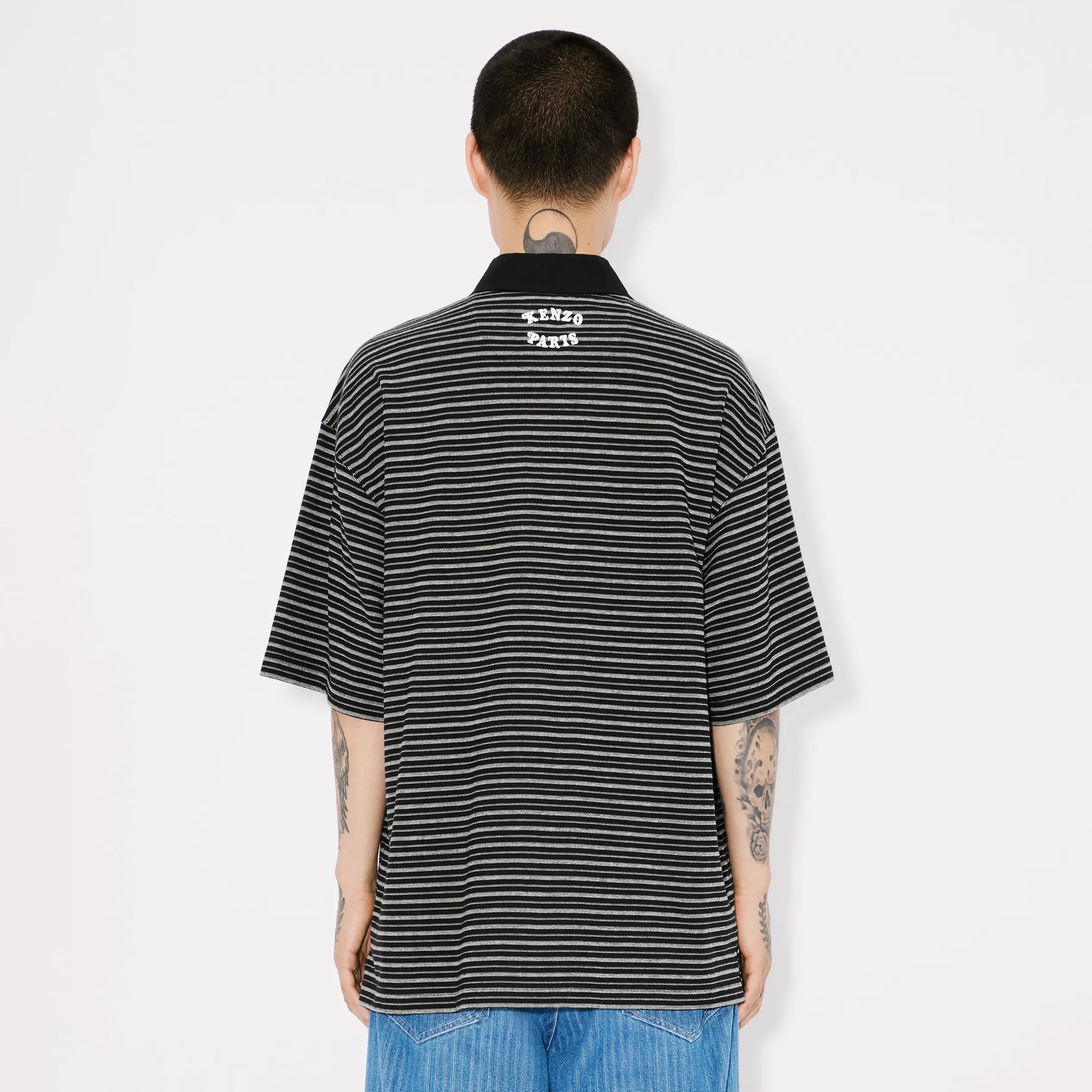 Kenzo Gots Verdy Collection Embroidered Relax Polo Black FF55PO5414SD.99J