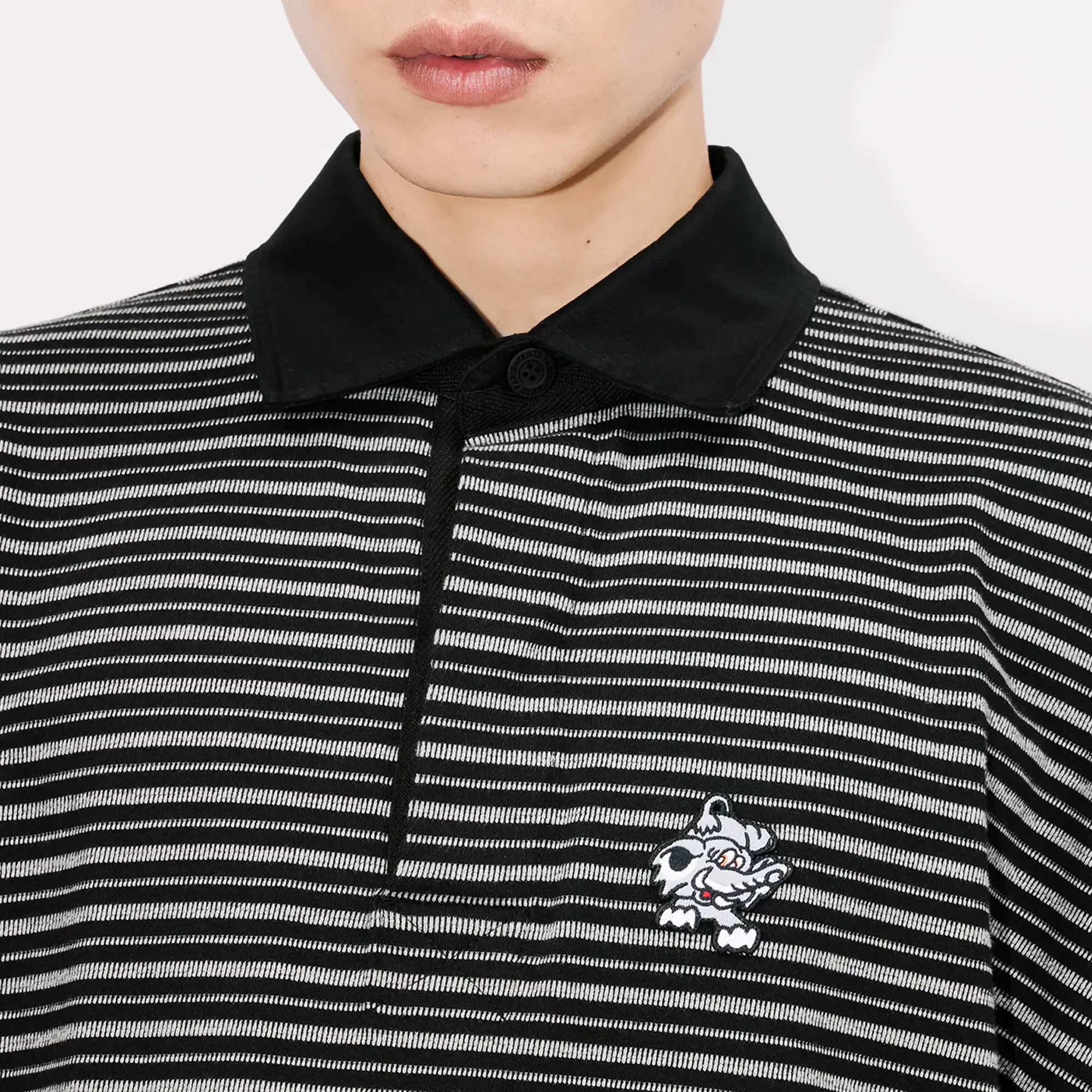 Kenzo Gots Verdy Collection Embroidered Relax Polo Black FF55PO5414SD.99J