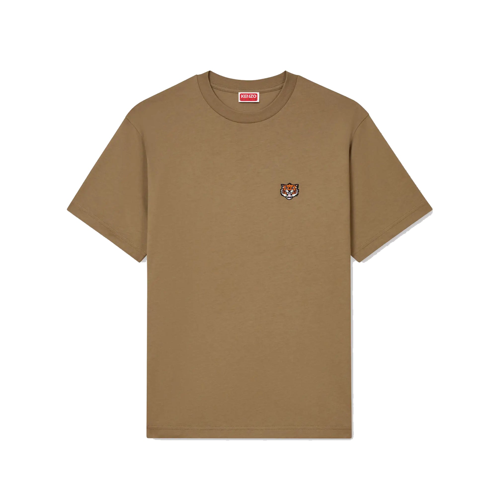 Kenzo Gots Kenzo Happy Tiger Embroidered Classic T-Shirt Tan