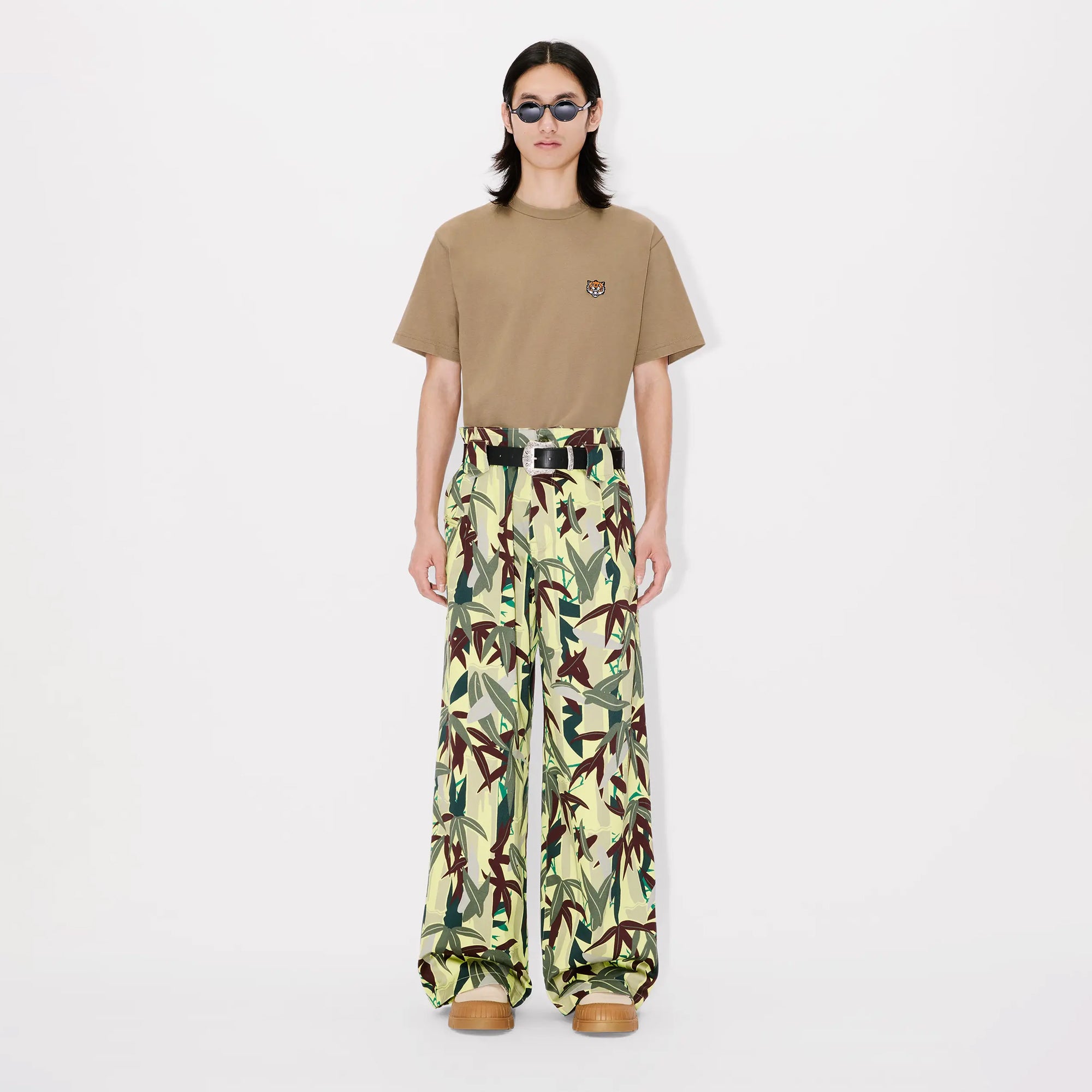 Kenzo Gots Kenzo Happy Tiger Embroidered Classic T-Shirt Tan FF55TS5274SG.10