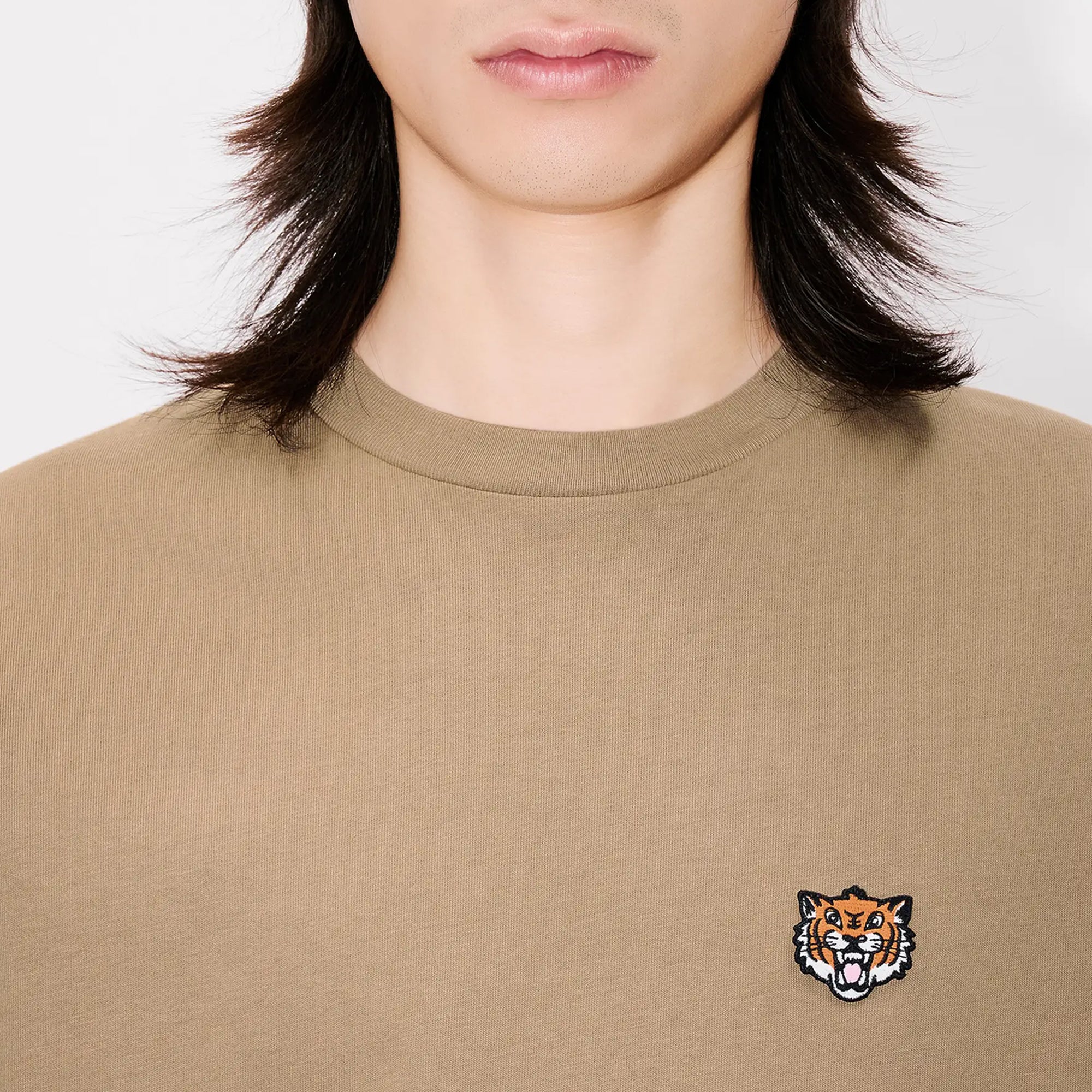 Kenzo Gots Kenzo Happy Tiger Embroidered Classic T-Shirt Tan FF55TS5274SG.10