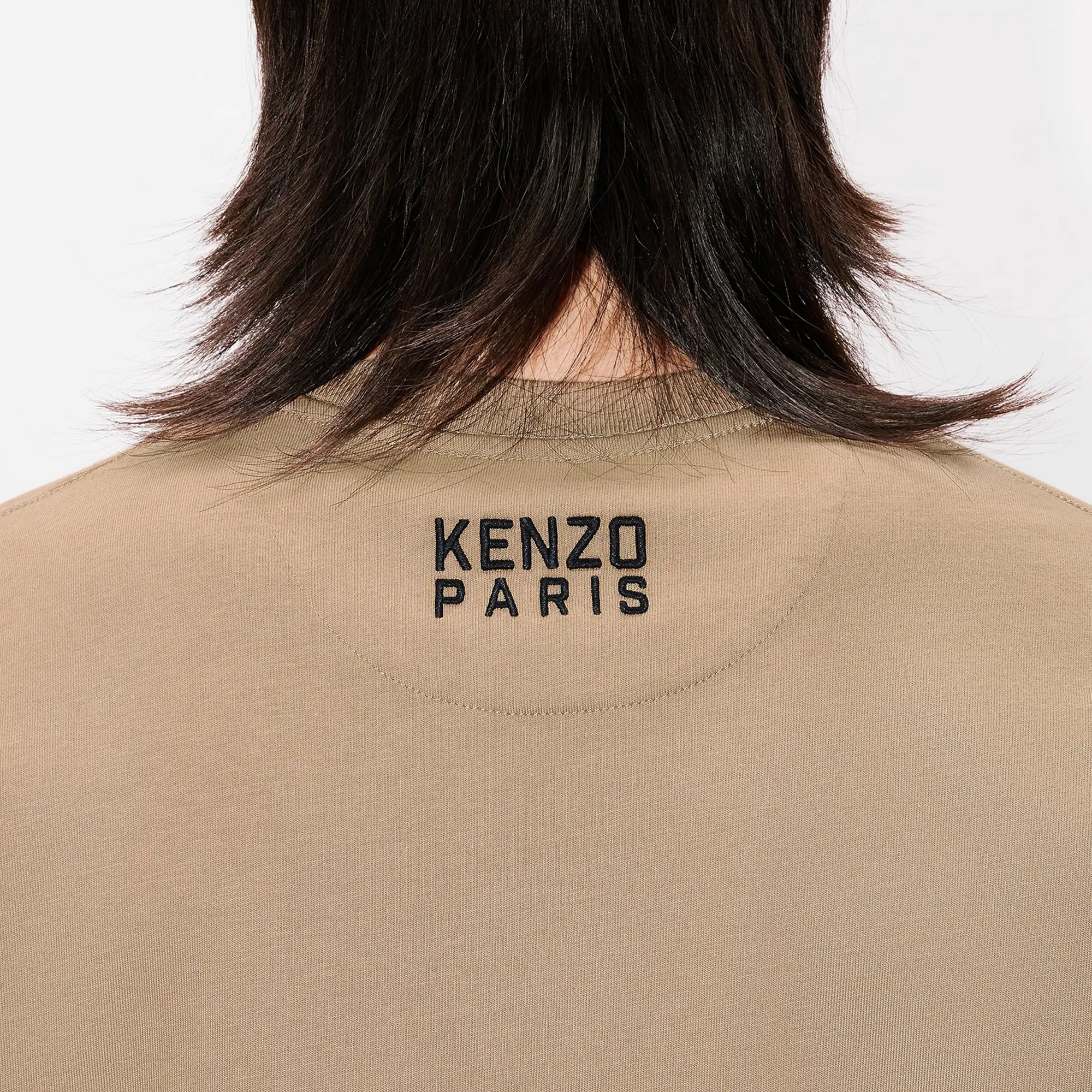 Kenzo Gots Kenzo Happy Tiger Embroidered Classic T-Shirt Tan FF55TS5274SG.10