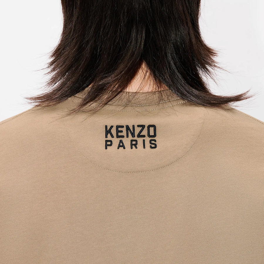 Kenzo Gots Kenzo Happy Tiger Embroidered Classic T-Shirt Tan FF55TS5274SG.10