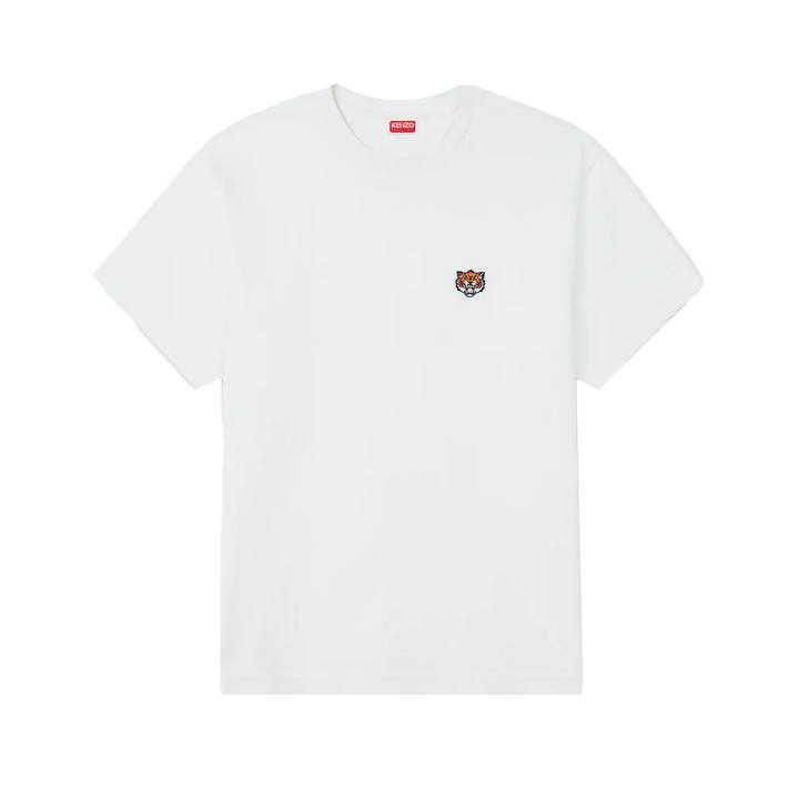 Kenzo Gots Kenzo Happy Tiger Embroidered Classic T-Shirt Off White FF55TS5274SG.02