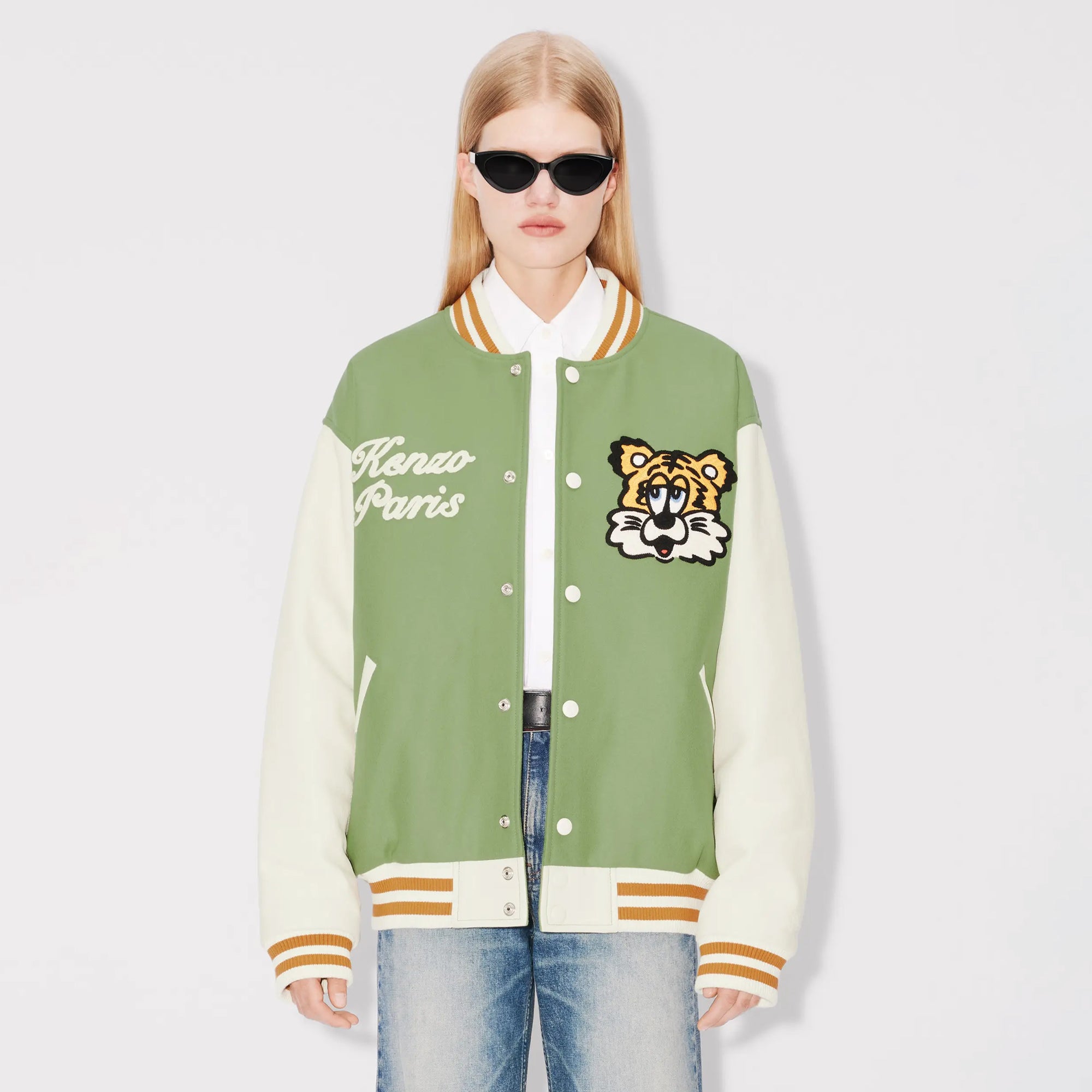 Kenzo Verdy Collection Varsity Jacket Pale Khaki FF58BL1509OH.48