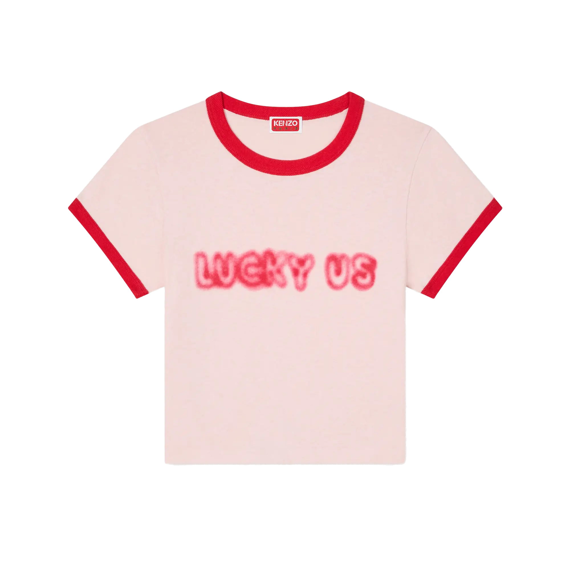 Kenzo Women's Words Cropped T-Shirt Faded Pink FG52TS0124SK34