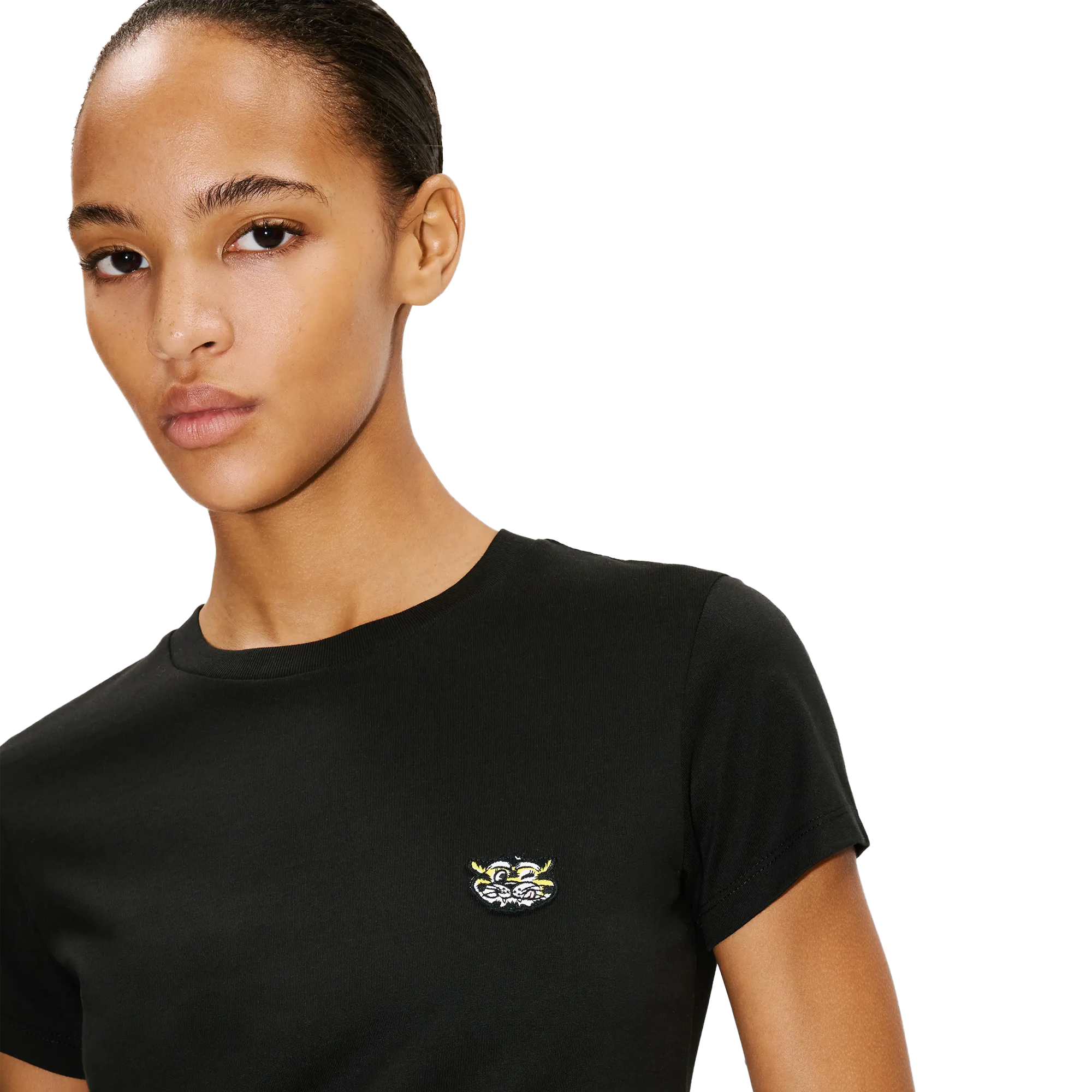 Kenzo Women's Embroidered  Wild Tiger Classic T-Shirt Black FG52TS2164SO99J