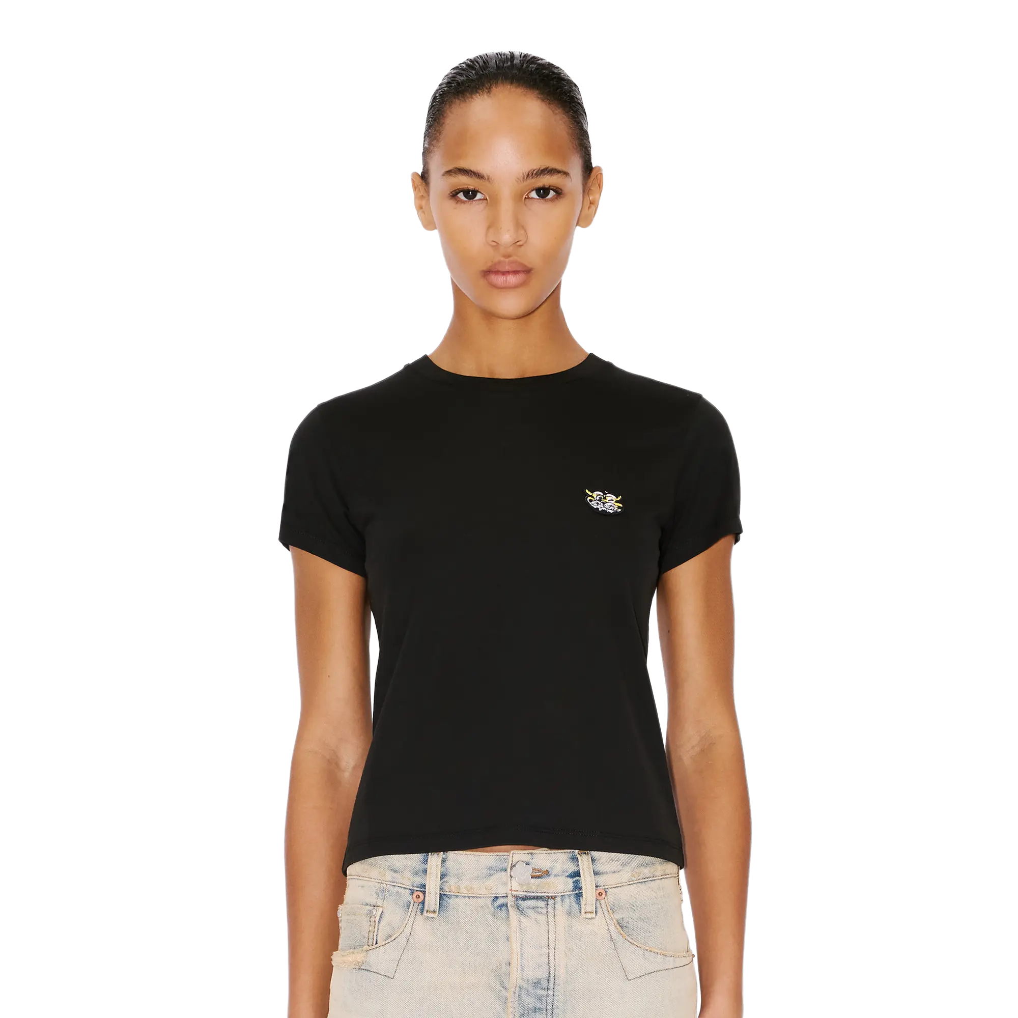 Kenzo Women's Embroidered  Wild Tiger Classic T-Shirt Black FG52TS2164SO99J