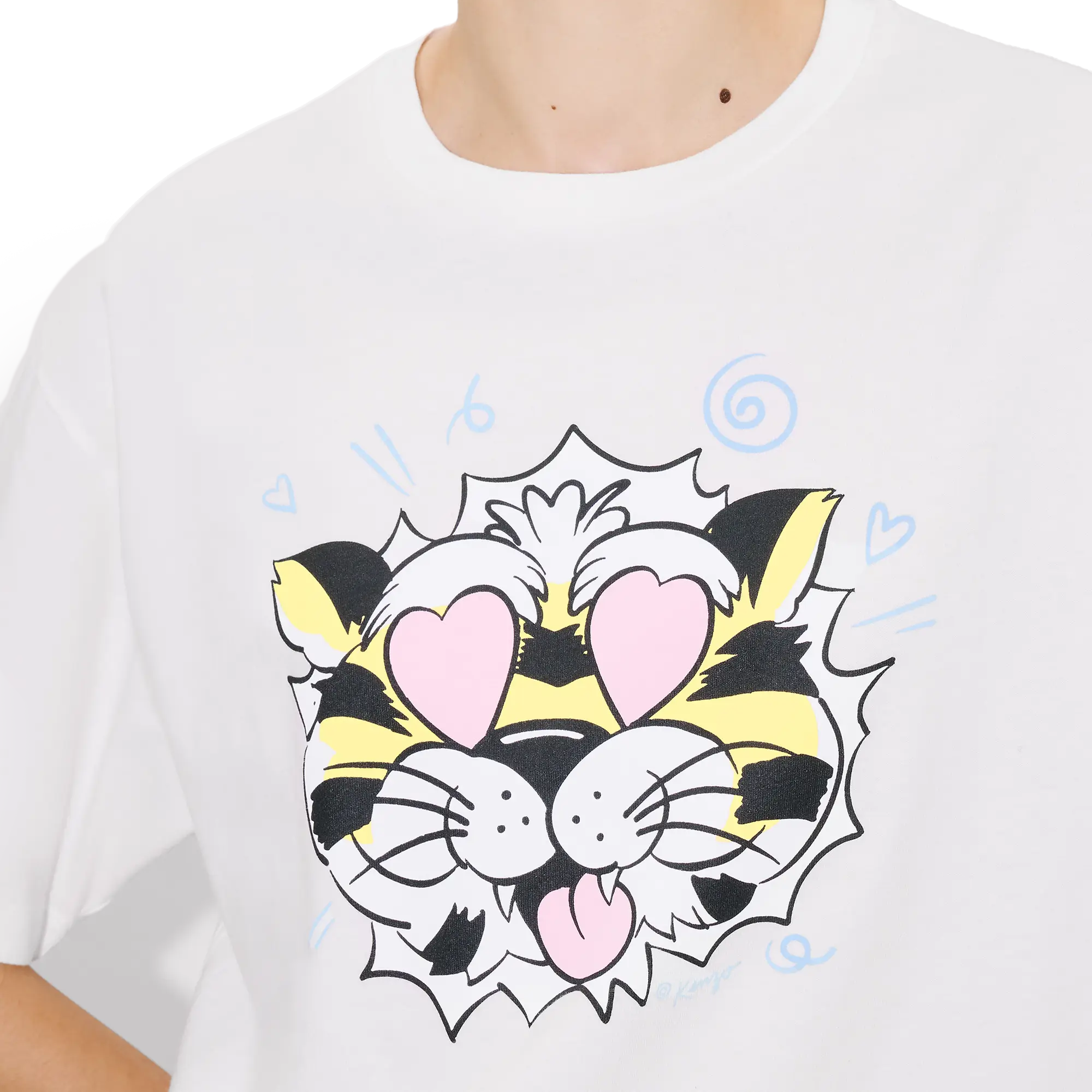 Kenzo Women's Wild Tiger Loose T-Shirt Off White FG52TS3114SG02