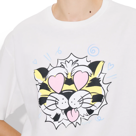 Kenzo Women's Wild Tiger Loose T-Shirt Off White FG52TS3114SG02