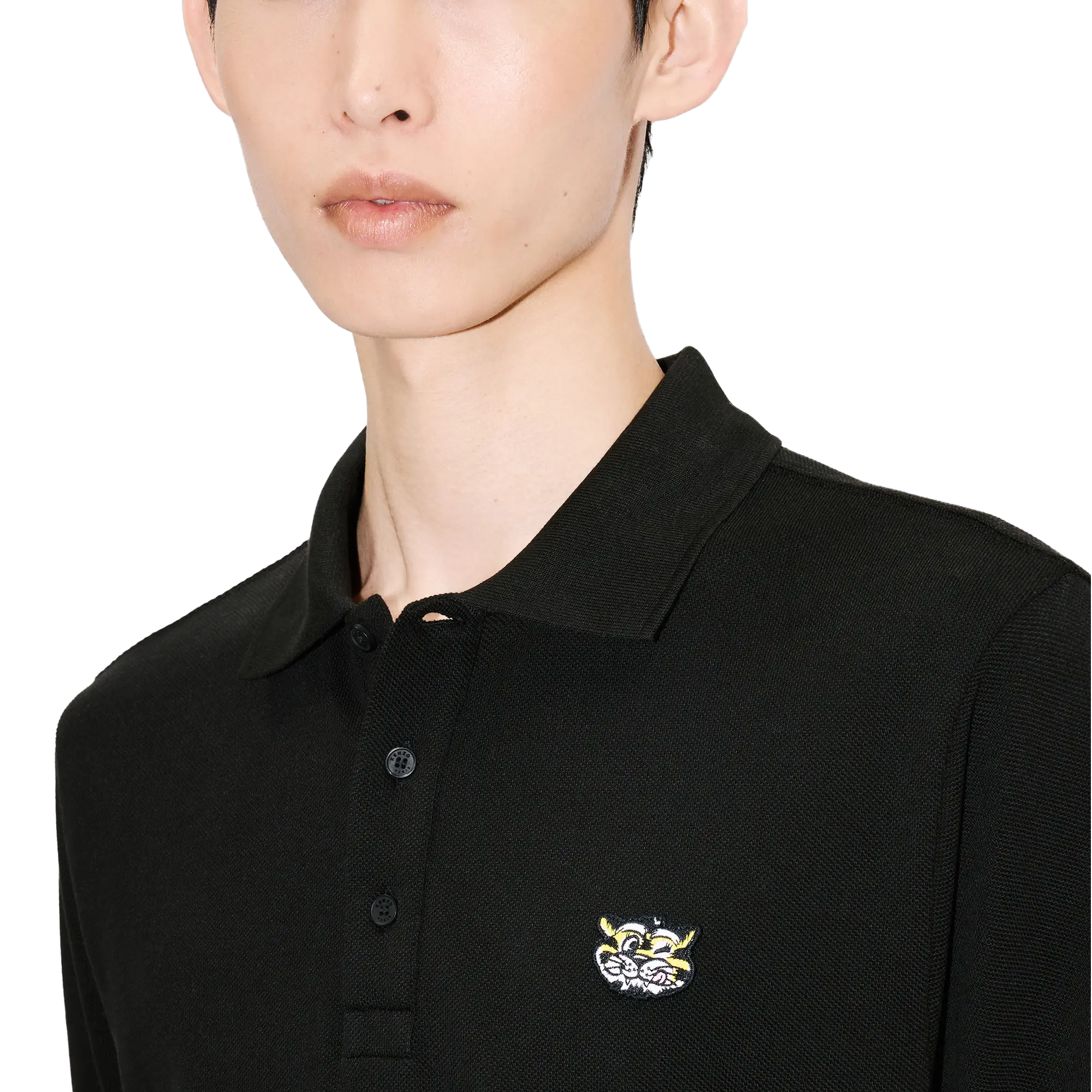 Kenzo Gots Wild Tiger Slim Polo Black FG55PO1014PU99J
