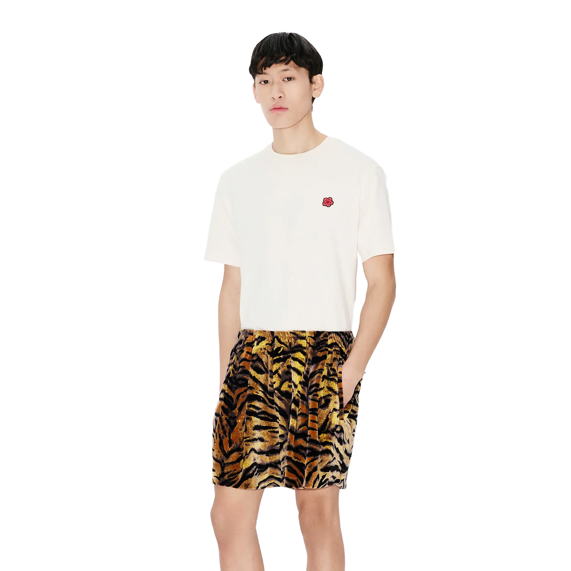 Kenzo Tiger Track Shorts Velvet Jacquard FG55SH5024JG41
