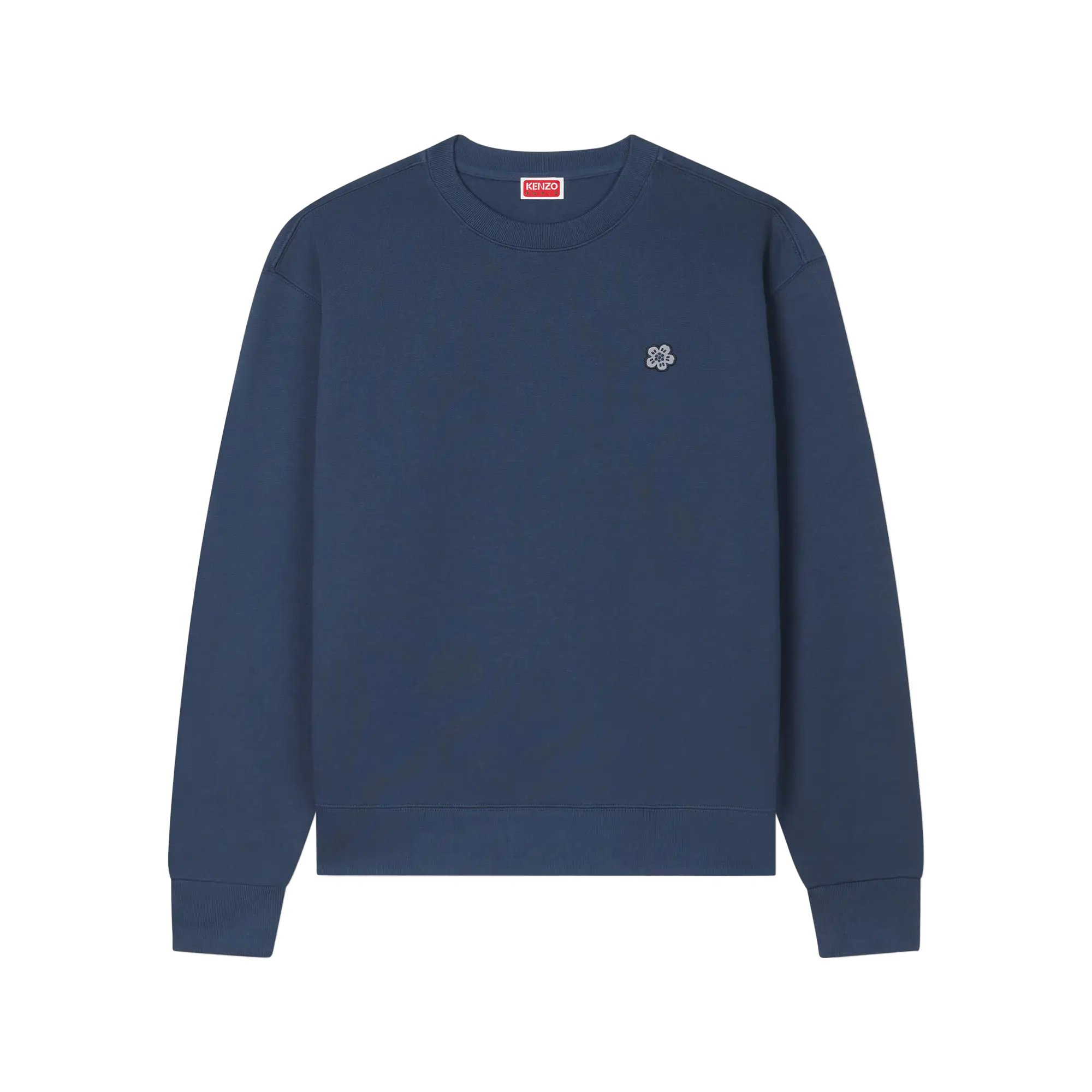 Kenzo Flower Embroidered Sweatshirt Navy Blue FG55SW2034MJ76