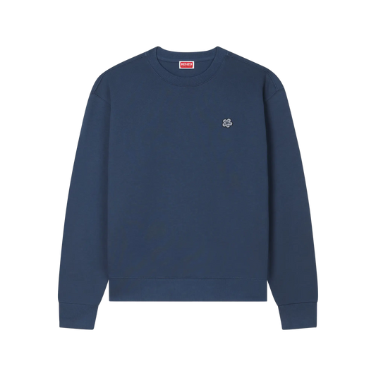 Kenzo Flower Embroidered Sweatshirt Navy Blue FG55SW2034MJ76
