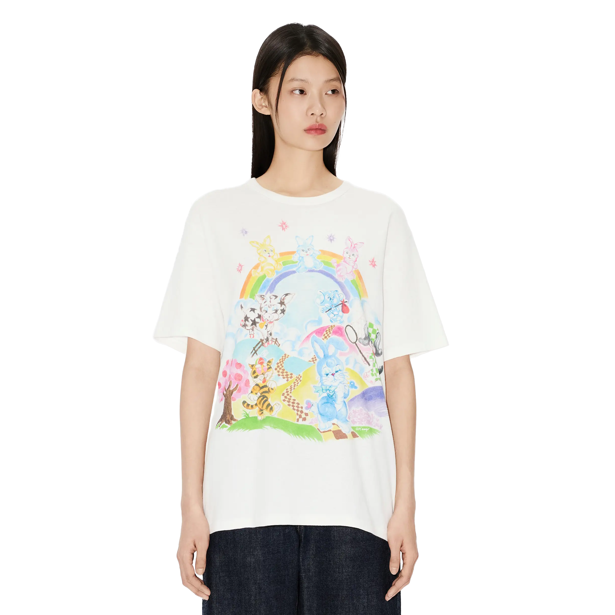 Kenzo Cartoon Classic T-Shirt Off White FG55TS2134SK02