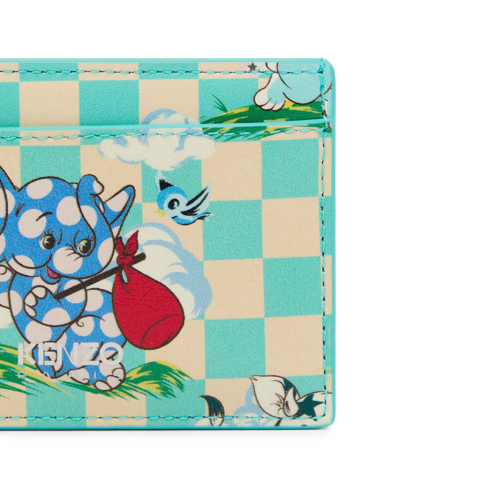 Kenzo Cartoon Card Case Aqua FG58PM810L40