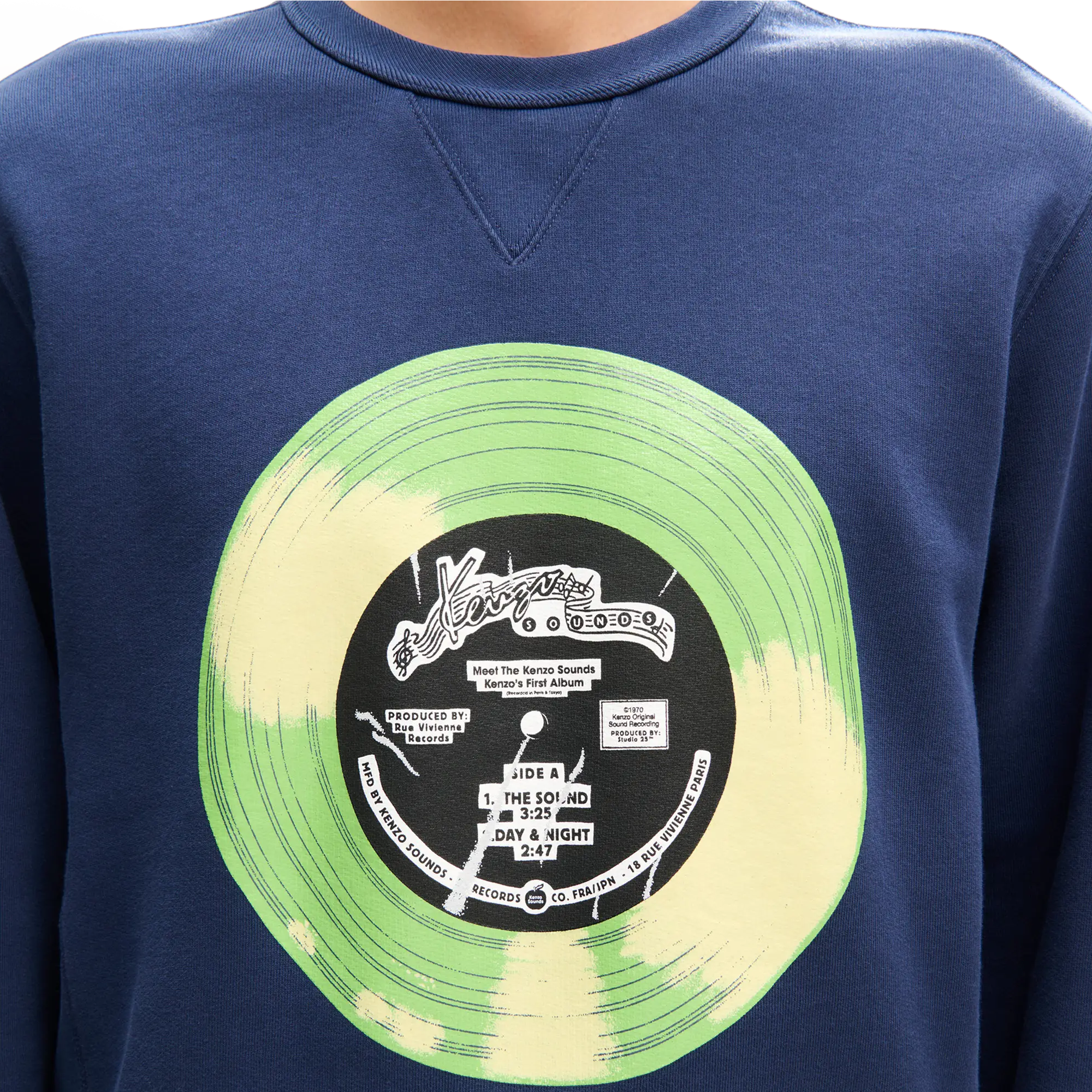 Kenzo Sounds Slim Sweatshirt Blue Black FG65SW1534MJ.79