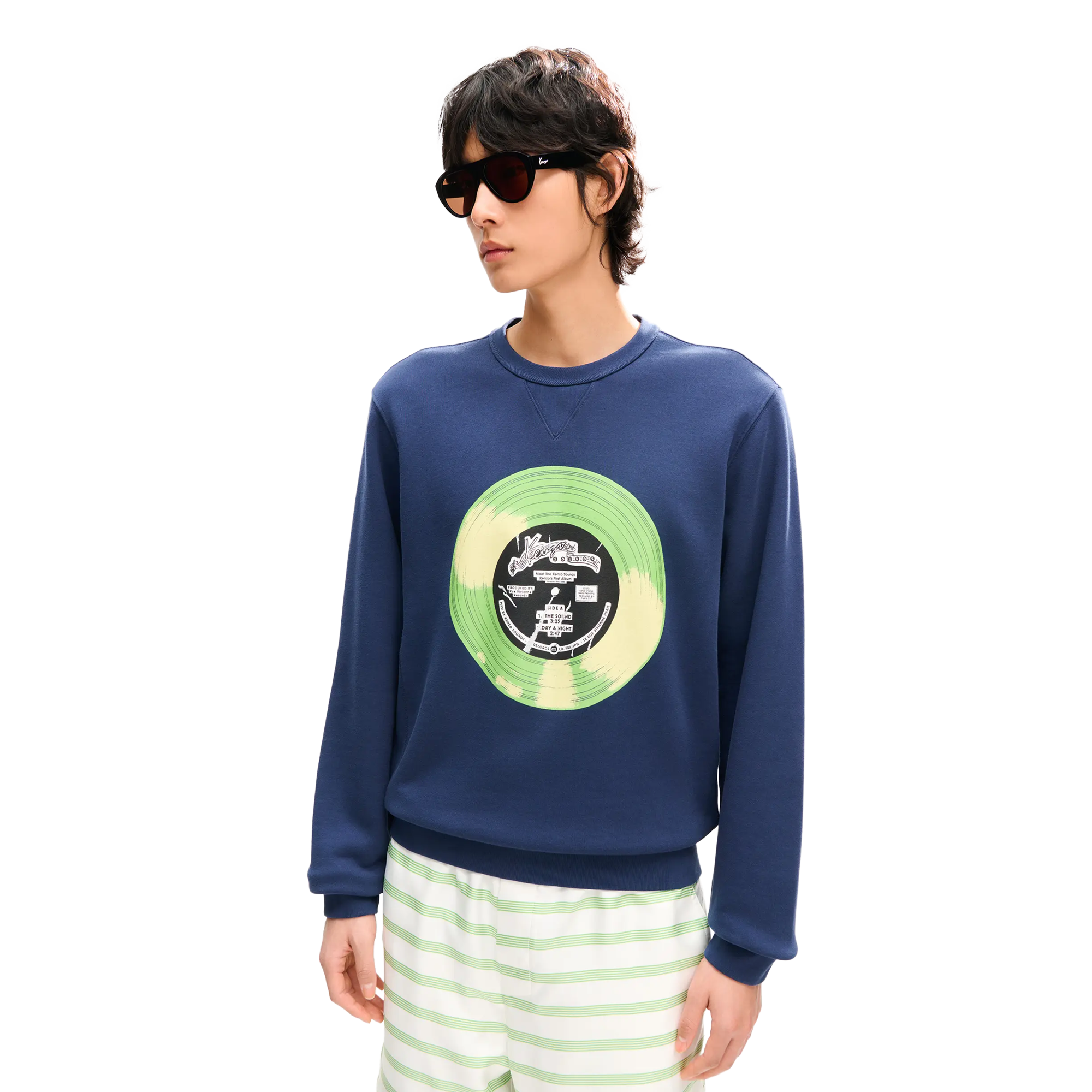 Kenzo Sounds Slim Sweatshirt Blue Black FG65SW1534MJ.79
