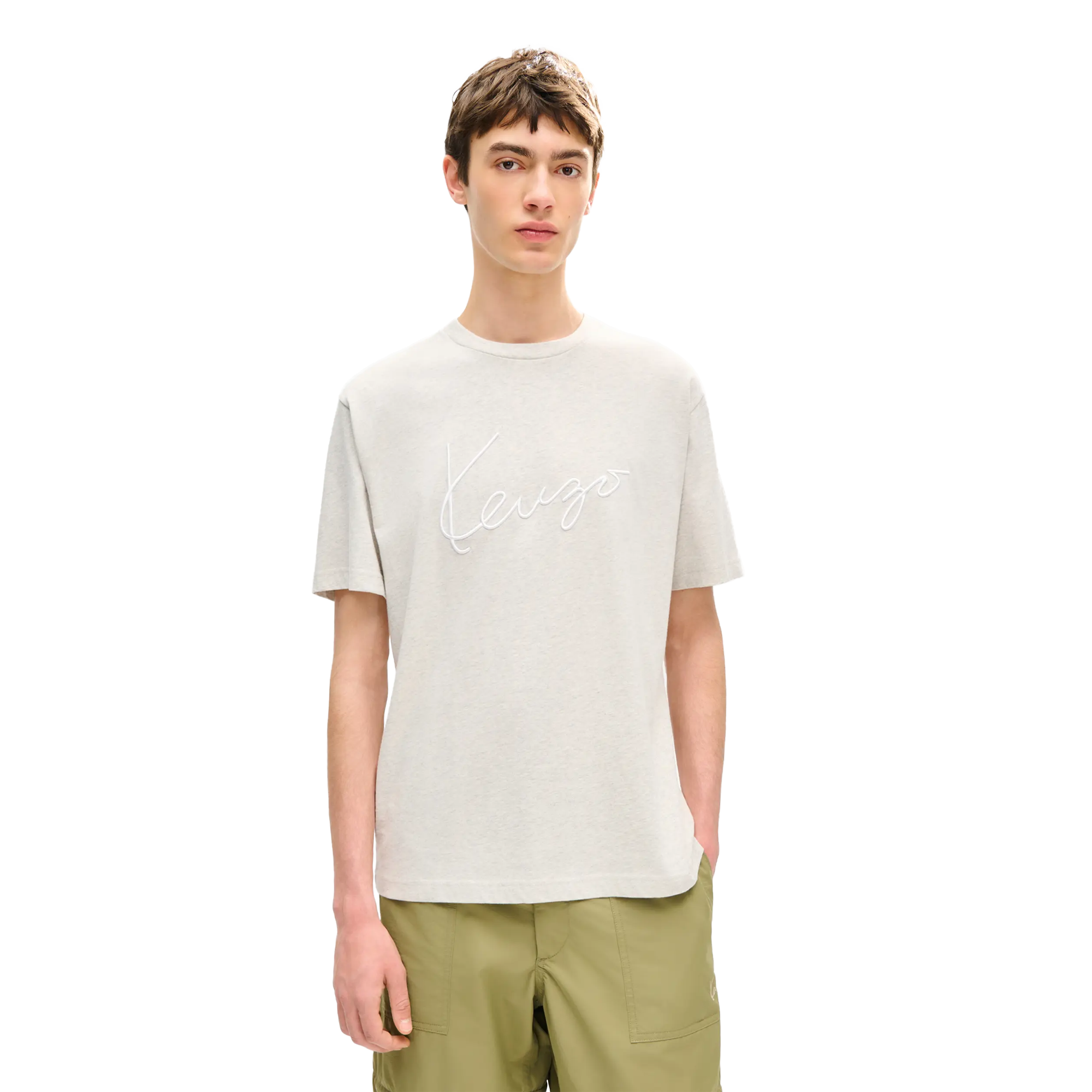 Kenzo Signature Classic T-Shirt Pale Grey FG65TS2864SG.93