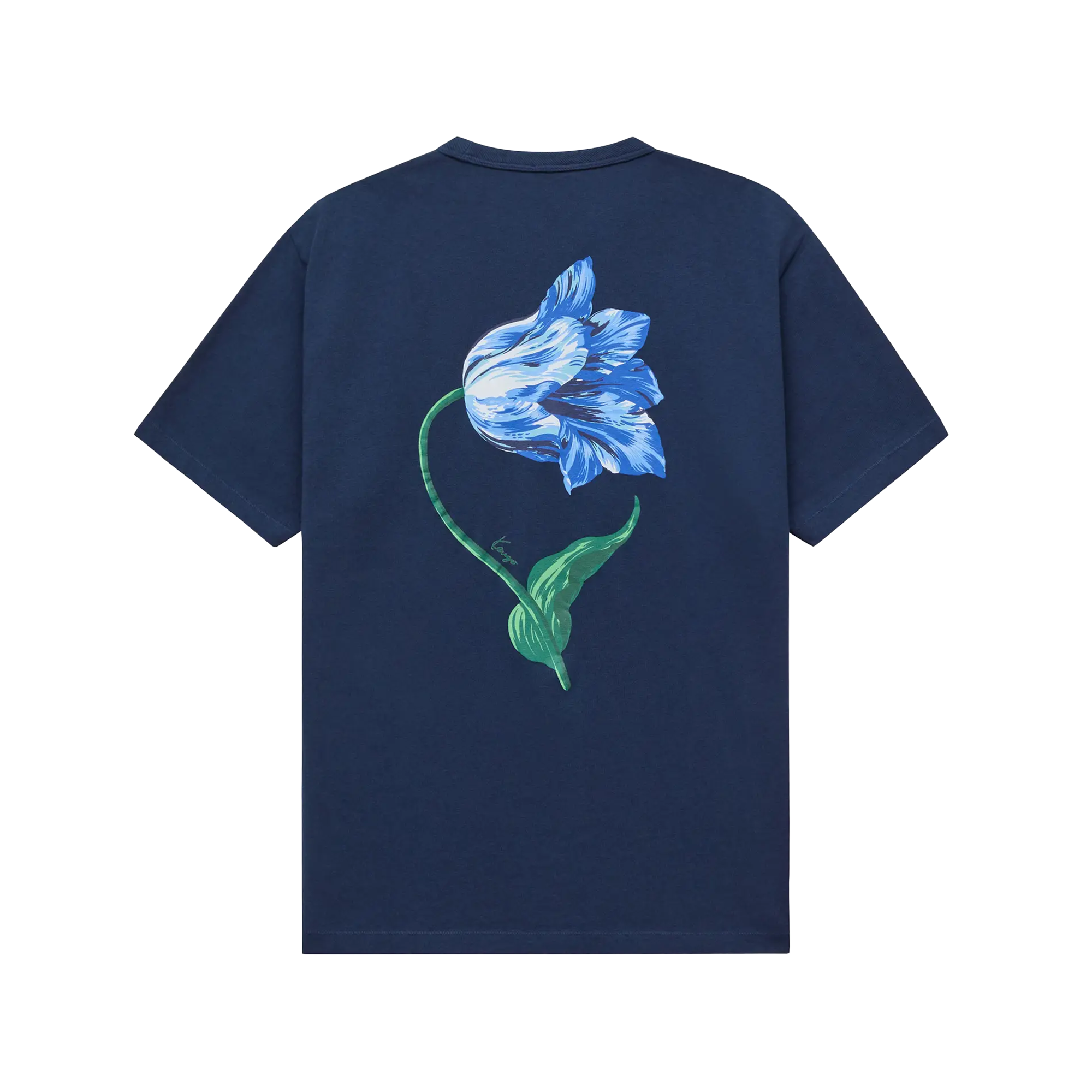 Kenzo Tulip Classic T-Shirt Blue Black FG65TS2934SK.79
